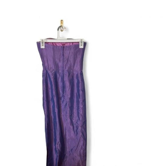 Jessica McClintock Gunne Sax Millennium 2000 Purple Strapless Gown Dress Sz 3 - Picture 4 of 8